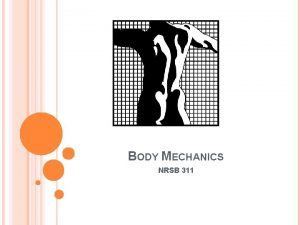 BODY MECHANICS NRSB 311 BASIC BACKSAVING TIPS Lift