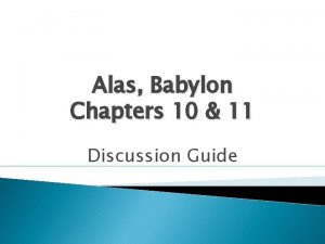 Alas Babylon Chapters 10 11 Discussion Guide Chapter