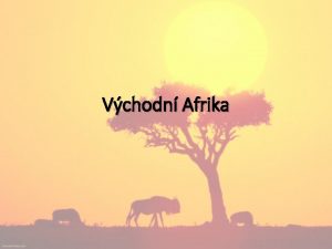 Vchodn Afrika Vchodn Afrika kol Kter velk stty