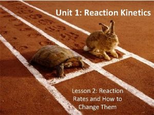 Unit 1 Reaction Kinetics Lesson 2 Reaction Rates