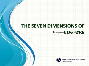 THE SEVEN DIMENSIONS OF Trompenaars HampdenTurner CULTURE Impact