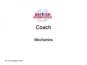 Coach Mechanics Tony Fagelman 2006 TakeOff Time is