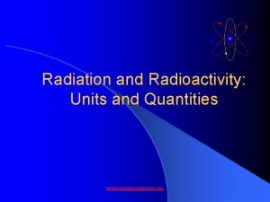 Radiation and Radioactivity Units and Quantities www assignmentpoint