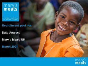 Recruitment pack for Data Analyst Marys Meals UK