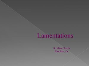 Lamentations St Mina Church Hamilton On Authorship Jeremiah