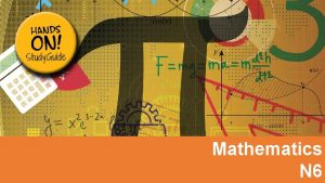 Mathematics N 6 Module 1 Differentiation INTRODUCTION Differentiation