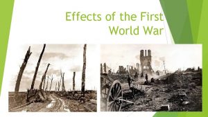 Effects of the First World War Flu Epidemic