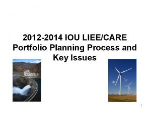 2012 2014 IOU LIEECARE Portfolio Planning Process and