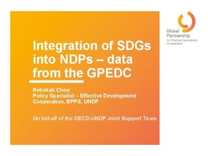 Integration of SDGs into NDPs data from the