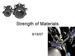 Strength of Materials 91807 Topics to Cover Pressure