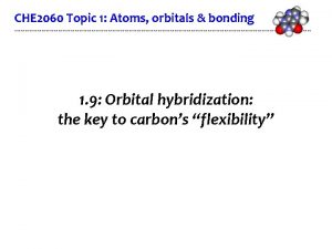 CHE 2060 Topic 1 Atoms orbitals bonding 1