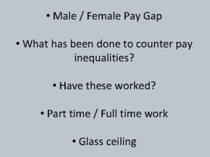 Male Female Pay Gap What has been done