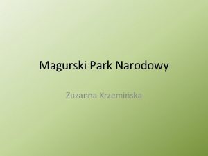 Magurski Park Narodowy Zuzanna Krzemiska Spis treci Kiedy