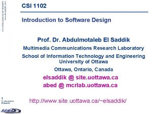 www site uottawa caelsaddik www elsaddik com CSI