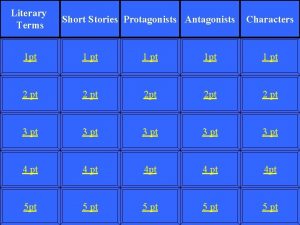 Literary Terms Short Stories Protagonists Antagonists Characters 1