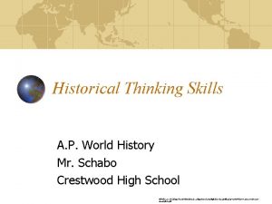 Historical Thinking Skills A P World History Mr