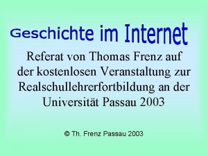 Referat von Thomas Frenz auf der kostenlosen Veranstaltung