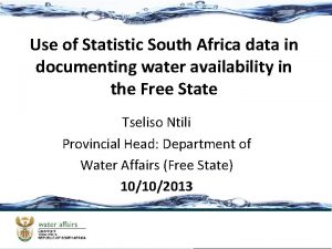 Use of Statistic South Africa data in documenting
