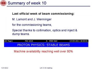 Summary of week 10 Last official week of