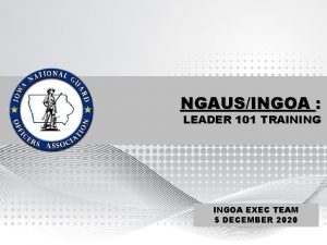 NGAUSINGOA LEADER 101 TRAINING INGOA EXEC TEAM 5