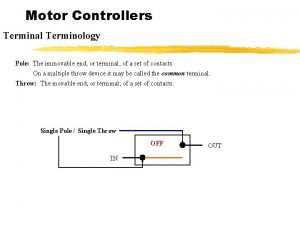 Motor Controllers Terminal Terminology Pole The immovable end