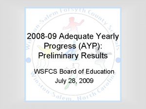 2008 09 Adequate Yearly Progress AYP Preliminary Results