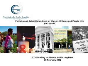 Portfolio and Select Committees on Women Children and