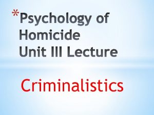 Criminalistics Definition of Terms Forensic science is the