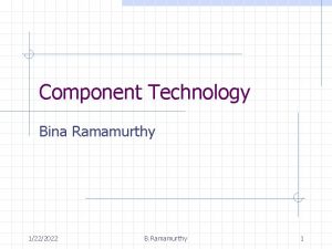 Component Technology Bina Ramamurthy 1222022 B Ramamurthy 1