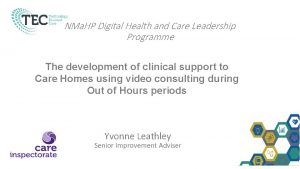 NMa HP Digital Health and Care Leadership Programme