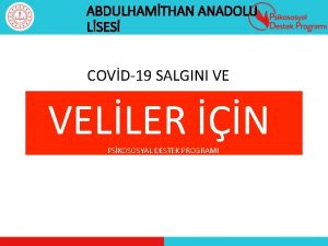 ABDULHAMTHAN ANADOLU LSES COVD19 SALGINI VE VELLER N