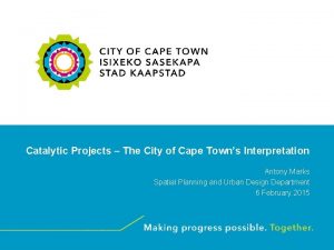 Catalytic Projects The City of Cape Towns Interpretation