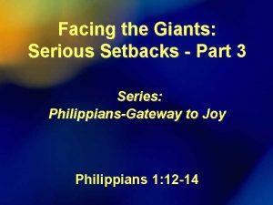 Facing the Giants Serious Setbacks Part 3 Series