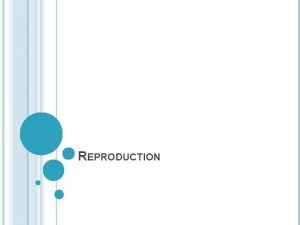 REPRODUCTION REPRODUCTION Reproduction is the process by which