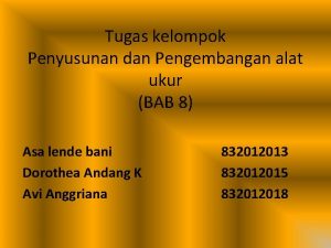 Tugas kelompok Penyusunan dan Pengembangan alat ukur BAB