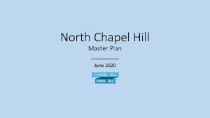 North Chapel Hill Master Plan June 2020 From