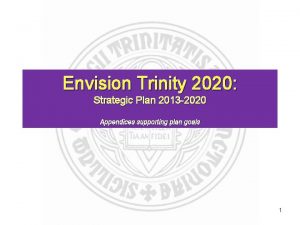 Envision Trinity 2020 Strategic Plan 2013 2020 Appendices