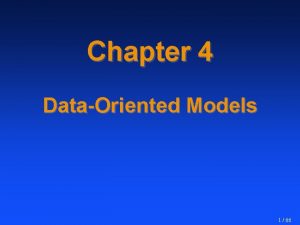 Chapter 4 DataOriented Models 1 66 Chapter 4