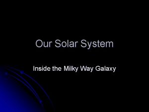 Our Solar System Inside the Milky Way Galaxy