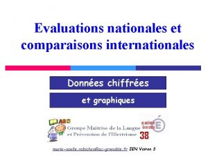 Evaluations nationales et comparaisons internationales Donnes chiffres et