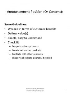 Announcement Position Or Content Some Guidelines Worded in