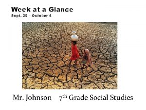 Week at a Glance Sept 30 October 4