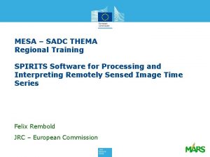 MESA SADC THEMA Regional Training SPIRITS Software for