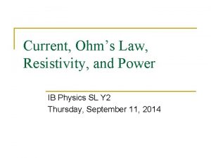 Current Ohms Law Resistivity and Power IB Physics