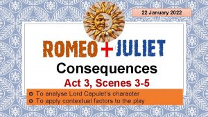 22 January 2022 Consequences Act 3 Scenes 3