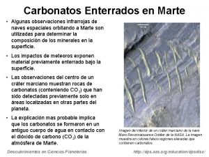 Carbonatos Enterrados en Marte Algunas observaciones infrarrojas de