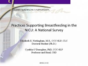 Practices Supporting Breastfeeding in the NICU A National