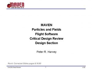 MAVEN Particles and Fields Flight Software Critical Design