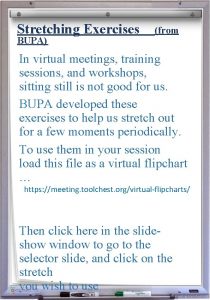 Stretching Exercises BUPA from In virtual meetings training