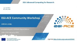 EGI Advanced Computing for Research www egi eu